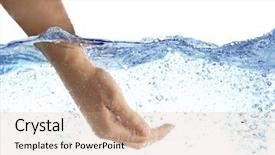  Presentation with hand hygiene - Beautiful presentation theme featuring s curity - woman's hand taking the water backdrop and a coral colored foreground