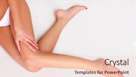  Presentation with light - PPT theme featuring s curity - woman's legs on a light background and a lemonade colored foreground