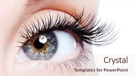  Presentation with eyelashes - Audience pleasing theme consisting of curl long false eyelashes backdrop and a sky blue colored foreground