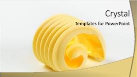  Presentation with butter - Presentation design consisting of curl of fresh butter - studio background and a white colored foreground