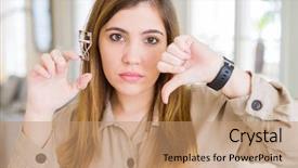  Presentation with curling - Presentation design featuring curled - beautiful young woman curling eyelashes background and a coral colored foreground