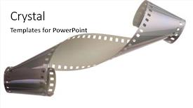  Presentation with film reel - Amazing slides having curled film ribbon backdrop and a white colored foreground