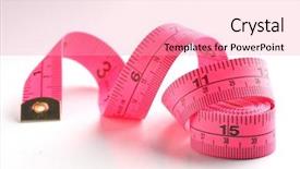  Presentation with pink and white - Beautiful PPT theme featuring curled pink measuring tape on white background backdrop and a lemonade colored foreground