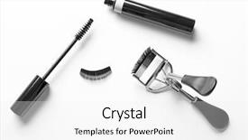  Presentation with eyelashes - Slide deck featuring curler and false eyelashes background and a white colored foreground