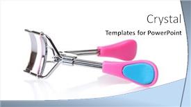  Presentation with curling - Cool new PPT theme with curling-eyelashes-isolated-on-white backdrop and a white colored foreground