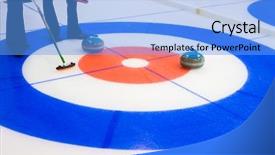  Presentation with curling - Presentation theme having curling stones equipment background and a light blue colored foreground