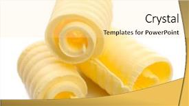  Presentation with butter - Presentation consisting of curls of fresh butter isolated background and a blonde colored foreground