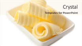  Presentation with white milk - PPT layouts having curls of fresh butter background and a blonde colored foreground