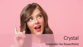  Presentation with long hair - Presentation enhanced with curly brown hair looking upward background and a lemonade colored foreground