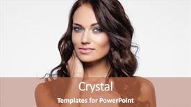  Presentation with female - Cool new slide deck with curly hair - portrait of beautiful female model backdrop and a red colored foreground