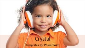  Presentation with curly hair - Slide deck featuring curly hair listening music background and a gold colored foreground