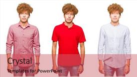  Presentation with curly hair - Slide set consisting of curly hair over isolated white background and a  colored foreground