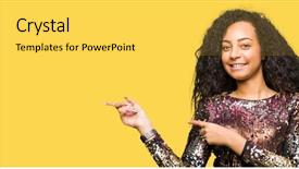  Presentation with curly hair - Beautiful slides featuring curly hair wearing night party backdrop and a light gray colored foreground