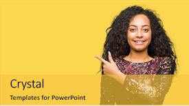  Presentation with curly hair - PPT layouts having curly hair wearing night party background and a yellow colored foreground