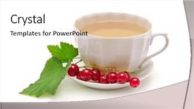  Presentation with currant - Amazing slide set having currant tea isolated on white backdrop and a  colored foreground