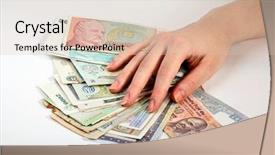  Presentation with international - Colorful presentation theme enhanced with currencies from around the world backdrop and a lemonade colored foreground