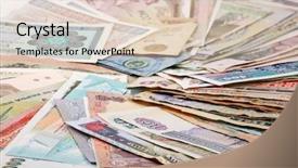  Presentation with trade finance - Presentation theme having currencies from around the world background and a lemonade colored foreground