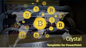  Presentation with server room - Slides with cables and plugs in server background and a tawny brown colored foreground