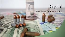  Presentation with elements - Slide set having currency-and-bullets background and a sky blue colored foreground