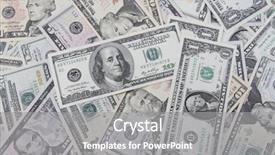  Presentation with american revolution close up - Slide deck consisting of currency bills - closeup of assorted american banknotes background and a  colored foreground