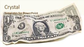  Presentation with dollar - Colorful presentation theme enhanced with currency bills - one crumpled dollar backdrop and a cream colored foreground
