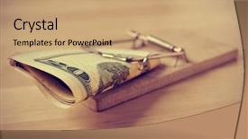  Presentation with bills - Cool new presentation design with currency devaluation - dollar bills in a mousetrap backdrop and a coral colored foreground