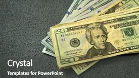  Presentation with dark blue gray - Amazing presentation design having currency devaluation - few dollar bills backdrop and a dark gray colored foreground