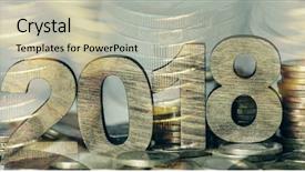  Presentation with 2018 - Cool new slides with currency devaluation - multiple exposure of some piles backdrop and a mint green colored foreground