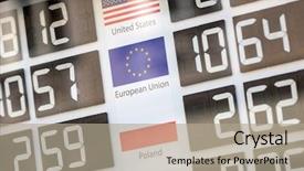  Presentation with exchange rates - Amazing presentation theme having currency exchange - world currency rates backdrop and a mint green colored foreground