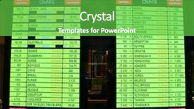  Presentation with exchange rates - Colorful PPT layouts enhanced with currency exchange booth backdrop and a seafoam green colored foreground