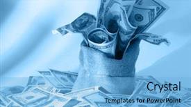  Presentation with canvas - Slide deck featuring currency exchange market - canvas money sack with one background and a light blue colored foreground