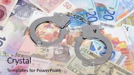  Presentation with foreign currency exchange - Slide set featuring currency from world with handcuffs background and a soft green colored foreground