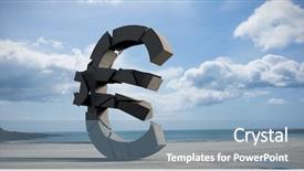  Presentation with compost symbol - Colorful slides enhanced with currency symbols - 3d composite image of euro backdrop and a teal colored foreground