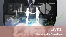  Presentation with financial - Presentation theme consisting of frisian horses in winter snow background and a light gray colored foreground.