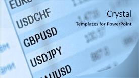  Presentation with finance - Slides featuring currency trade - finance market quotes background and a light blue colored foreground