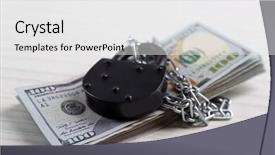  Presentation with dollar lock - PPT theme consisting of currency with lock and chain background and a white colored foreground