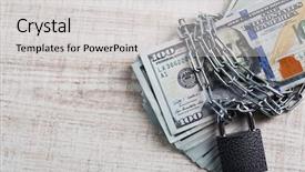  Presentation with dollar lock - Cool new presentation theme with currency with lock and chain backdrop and a light gray colored foreground