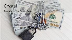 Presentation with chain - Amazing presentation design having currency with lock and chain backdrop and a light gray colored foreground