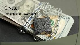  Presentation with dollar lock - Audience pleasing PPT theme consisting of currency with lock and chain backdrop and a  colored foreground