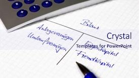  Presentation with white sheet - Beautiful slide set featuring current account - balance sheet - financial concept backdrop and a sky blue colored foreground