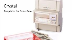  Presentation with electricity metering - Presentation having current account - device for metering of electricity background and a white colored foreground