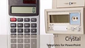  Presentation with electricity metering - Presentation theme enhanced with current account - device for metering of electricity background and a soft green colored foreground