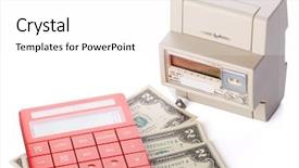  Presentation with electricity metering - PPT theme with current account - device for metering of electricity background and a white colored foreground