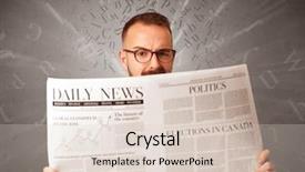  Presentation with current - Presentation theme enhanced with current affairs finance - young smart businessman reading daily background and a lemonade colored foreground