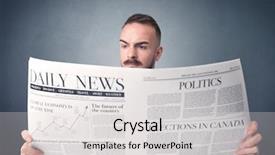  Presentation with smart - Amazing presentation theme having current affairs finance - young smart businessman reading daily backdrop and a light gray colored foreground