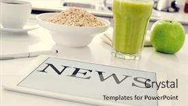  Presentation with current - Presentation consisting of current events - closeup of the kitchen tablet background and a lemonade colored foreground