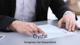  Presentation with curriculum - Beautiful theme featuring curriculum vitae - hr manager conducting job interview backdrop and a light blue colored foreground