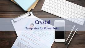  Presentation with curriculum - Slide deck featuring curriculum vitae - resume form with phone background and a sky blue colored foreground