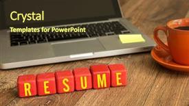  Presentation with resume - Amazing theme having curriculum vitae - resume written on a wooden backdrop and a tawny brown colored foreground
