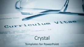  Presentation with curriculum - Slide set with curriculum vitae blue toned image background and a sky blue colored foreground